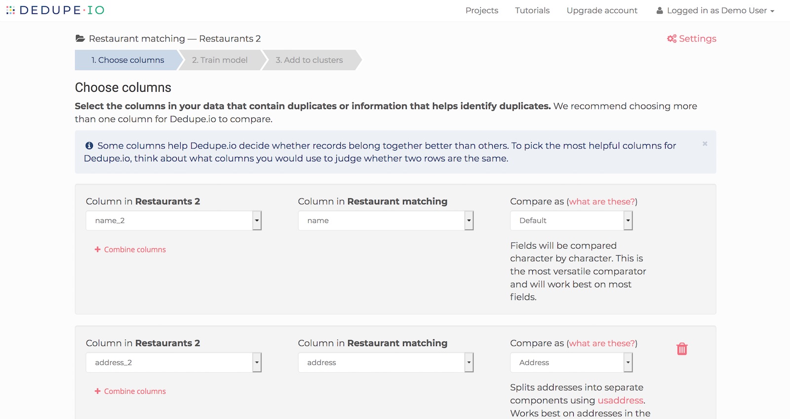 Aligning fields to compare