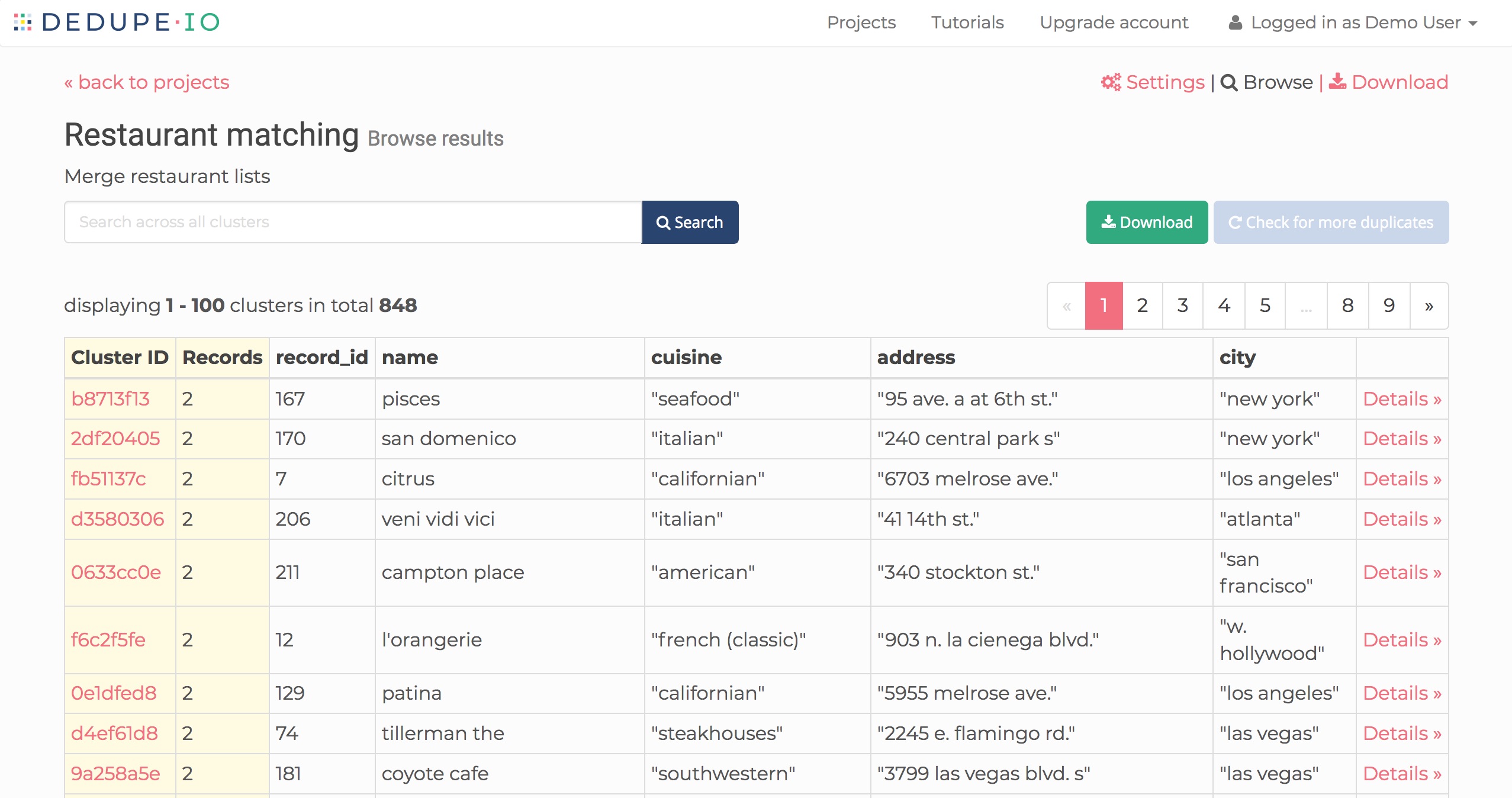 Merged results